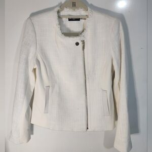 Karl Lagerfeld Elegant White Women's Jacket, Size Small